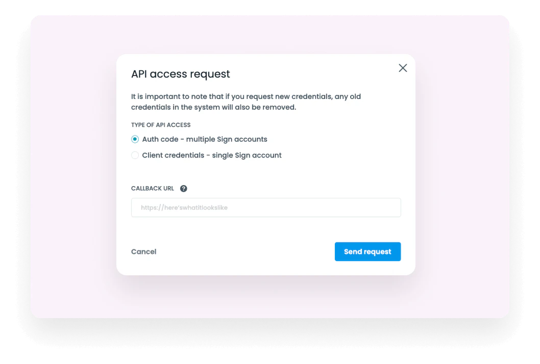 screenshot of Formstack Sign